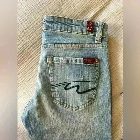 SALE | All American Girl Wax Jeans | Size 3 | Blue | Fit and Flare Pants - Picture 7 of 16